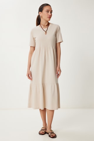 Vestido midi - Nude