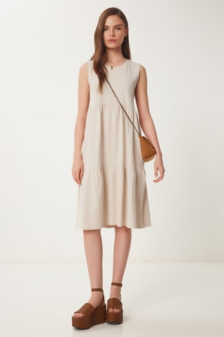 Vestido estilo patinadora - Nude