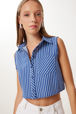 Crop top - Azul-marinho