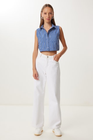 Crop top - Azul-marinho