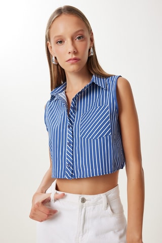 Crop top - Azul-marinho
