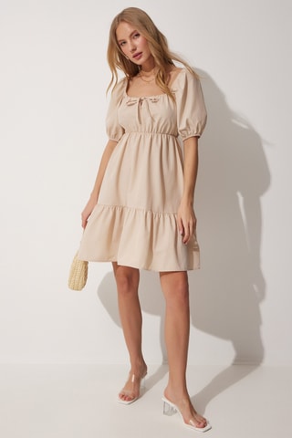 Vestido estilo patinadora - Nude