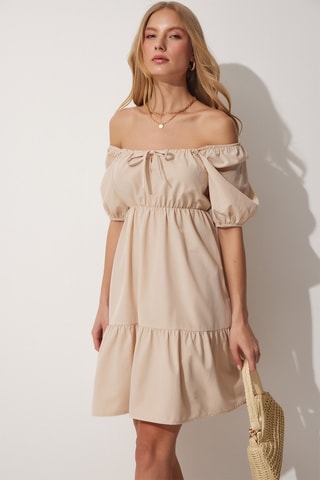 Vestido estilo patinadora - Nude