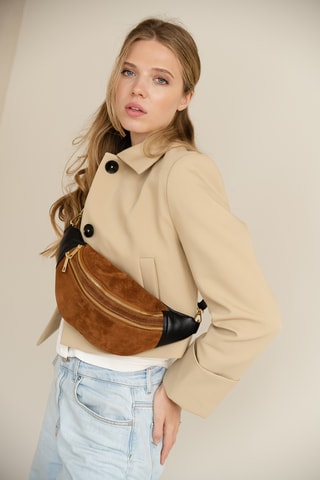 Sac banane en cuir Carola - Marron