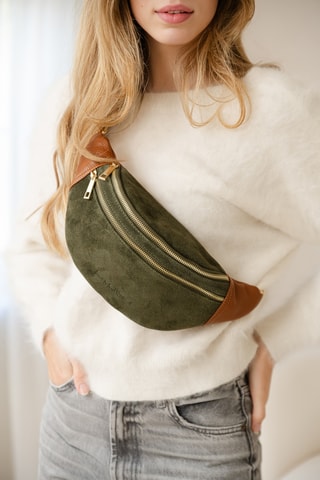 Sac banane en cuir Carola - Vert