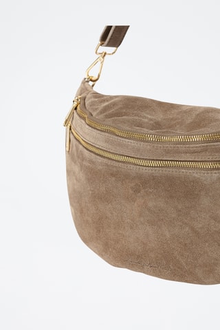 Sac banane en nubuck Iolanda - Taupe