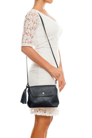 Sac bandoulière en cuir Bagni - Noir