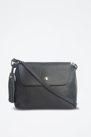 Sac bandoulière en cuir Bagni - Noir