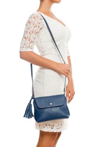 Sac bandoulière en cuir Bagni - Bleu