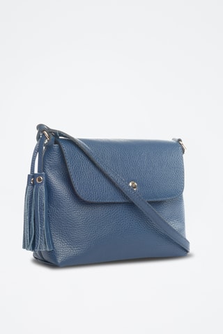 Sac bandoulière en cuir Bagni - Bleu