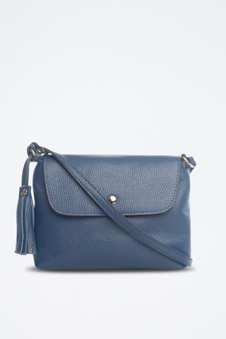 Sac bandoulière en cuir Bagni - Bleu