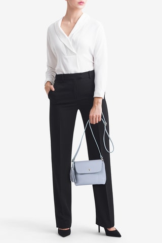 Sac bandoulière en cuir Bagni - Bleu