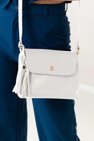 Sac bandoulière en cuir Bagni - Blanc