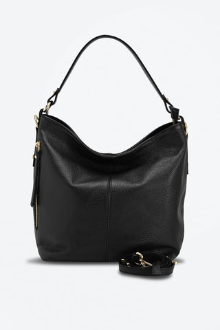 Sac porté épaule en cuir Carrara - Anna Morellini - Noir