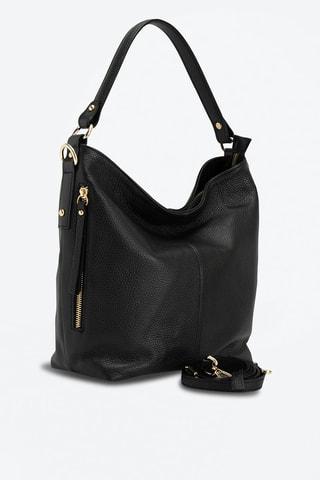 Sac porté épaule en cuir Carrara - Anna Morellini - Noir