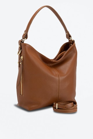 Sac porté épaule en cuir Carrara - Anna Morellini - Marron