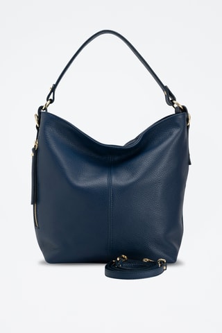 Sac porté épaule en cuir Carrara - Anna Morellini - Bleu