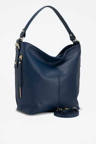 Sac porté épaule en cuir Carrara - Anna Morellini - Bleu