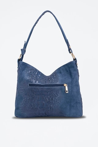 Sac porté épaule en cuir Linda - Bleu