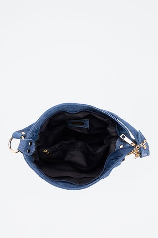 Sac porté épaule en cuir Linda - Bleu
