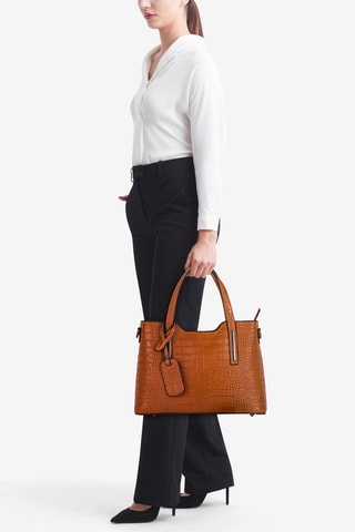 Sac à main en cuir Acco - Marron