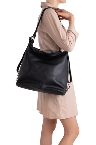 Sac porté épaule en cuir Ylenia - Anna Morellini - Noir