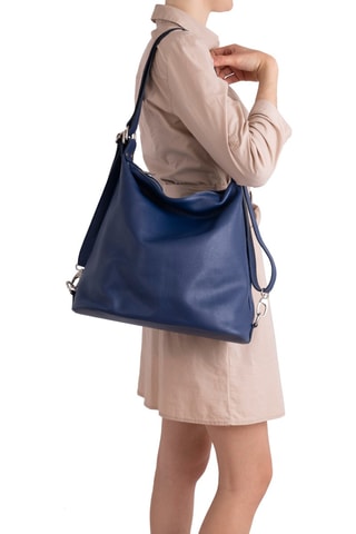 Sac porté épaule en cuir Ylenia - Anna Morellini - Bleu