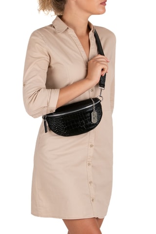 Sac banane en cuir Azzurra - Anna Morellini - Noir