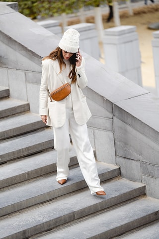 Sac banane en cuir Azzurra - Anna Morellini - Marron