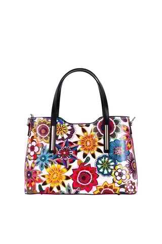 Sac à main en cuir Cicile - Anna Morellini - Blanc et noir