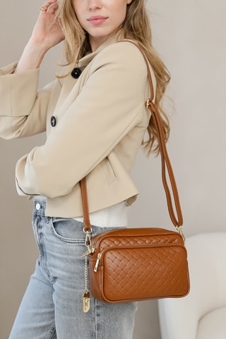 Sac bandoulière en cuir Colomba - Marron