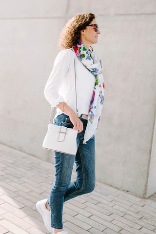 Sac bandoulière en cuir Ciosa - Blanc