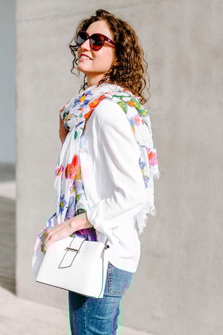 Sac bandoulière en cuir Ciosa - Blanc