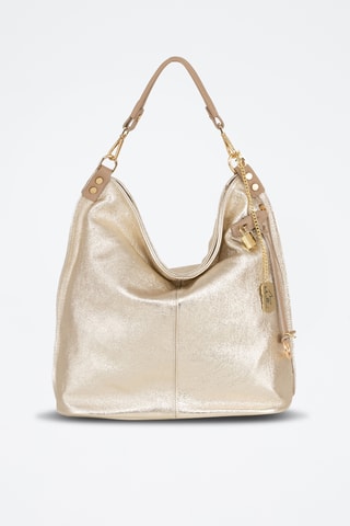 Sac porté épaule en cuir Greta - Argenté