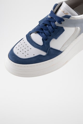 Baskets plateformes en cuir Pauromina - Bleu