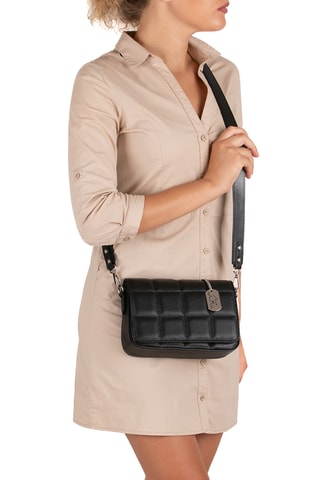 Sac bandoulière en cuir Marzia - Noir