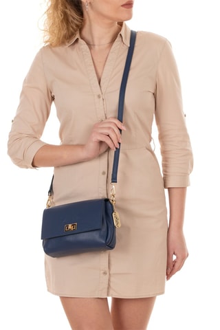 Sac bandoulière en cuir Matalia - Bleu