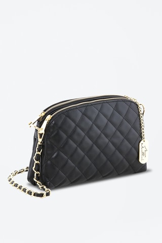 Sac bandoulière matelassé en cuir Geltrude - Noir