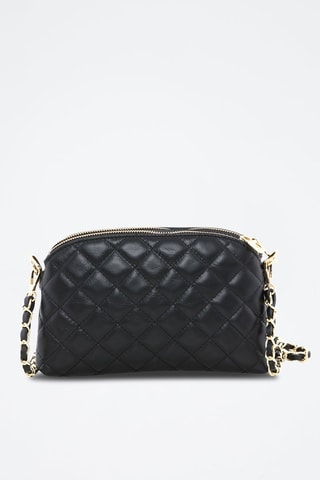 Sac bandoulière matelassé en cuir Geltrude - Noir