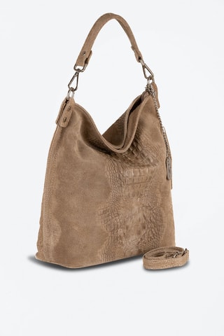 Sac porté épaule en cuir Denise - Argenté et gris