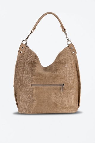 Sac porté épaule en cuir Denise - Argenté et gris