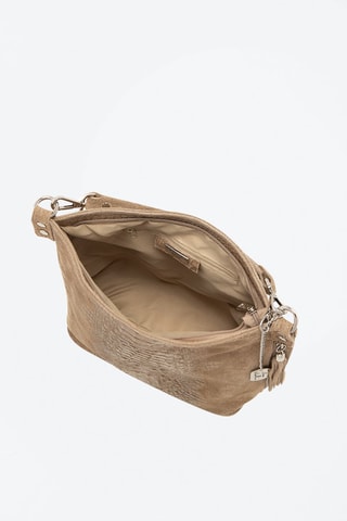 Sac porté épaule en cuir Denise - Argenté et gris