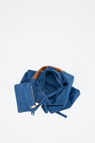 Cabas en cuir Eleonora - Bleu