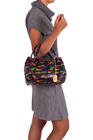 Sac à main en cuir Anna Signature \#011 - Anna Morellini - Bleu, noir et rouge