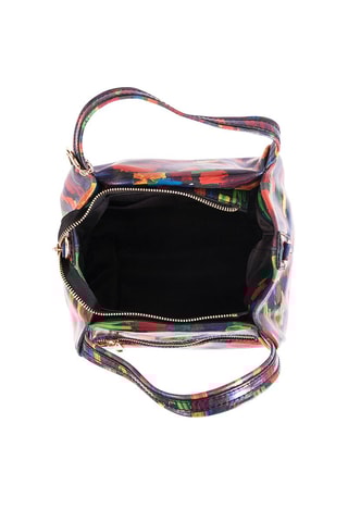 Sac à main en cuir Anna Signature \#011 - Anna Morellini - Bleu, noir et rouge