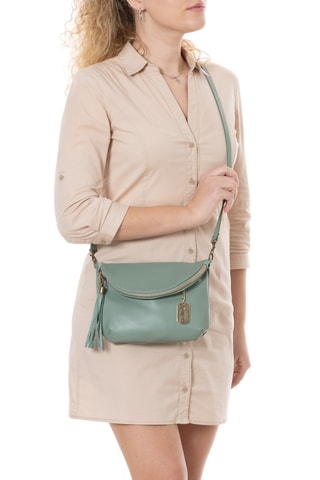 Sac bandoulière en cuir Alice - Vert clair