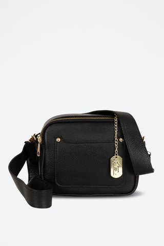 Sac bandoulière en cuir Aldina - Noir