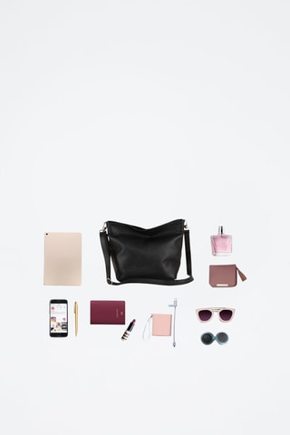 Sac bandoulière en cuir Trapani - Noir