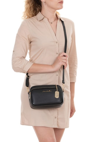 Sac bandoulière en cuir Tabita - Noir