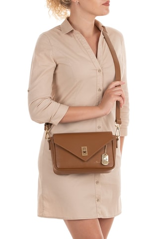 Sac bandoulière en cuir Terina - Marron